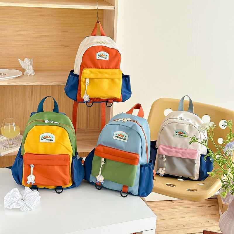 Canvas Backpack Casual - Новый детский рюкзак с цветными блоками,